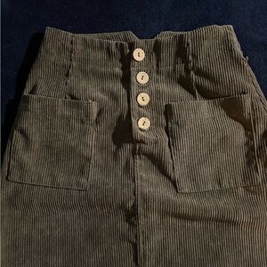 Altar'd State Corduroy Skirt in Olive